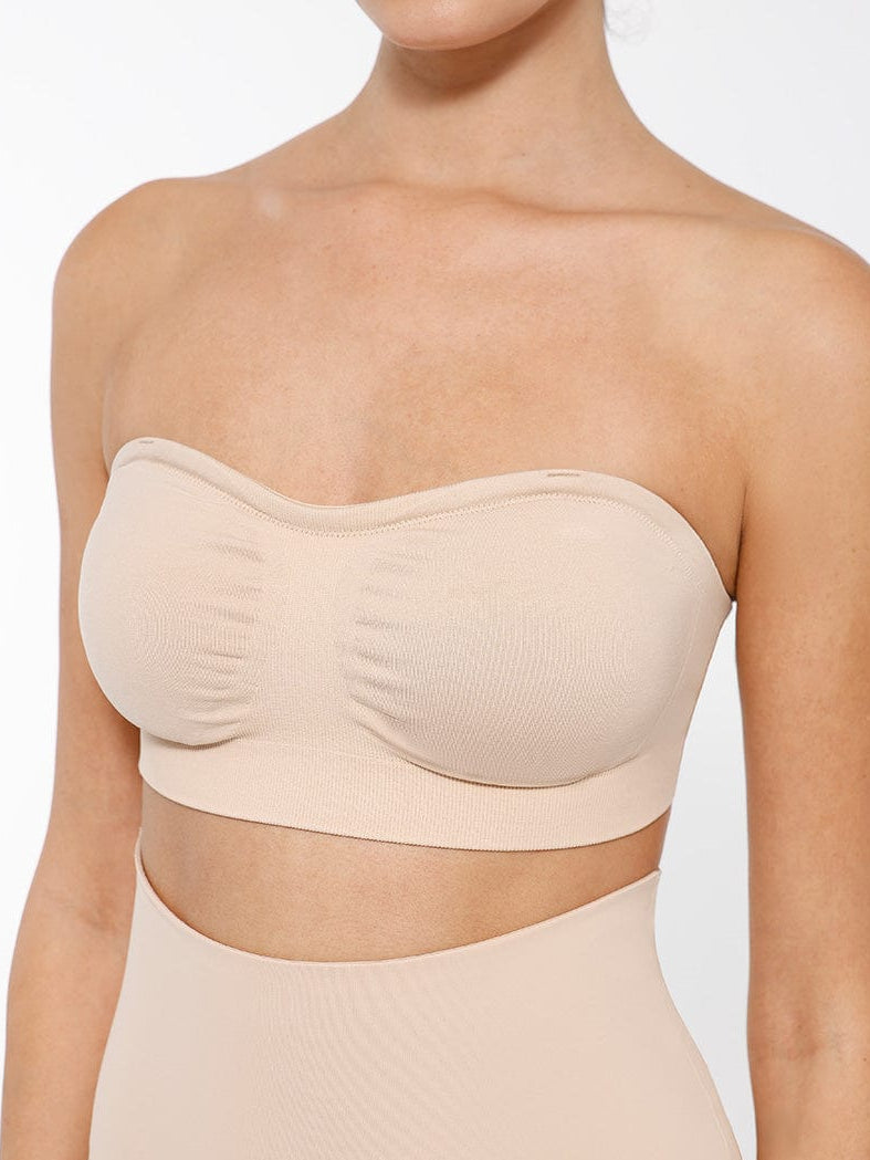 Soutien-gorge bandeau sans armatures à coussinets amovibles