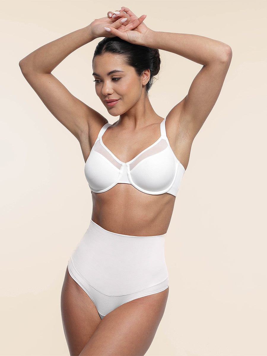 Soutien-gorge couvrant à armatures en maille extensible
