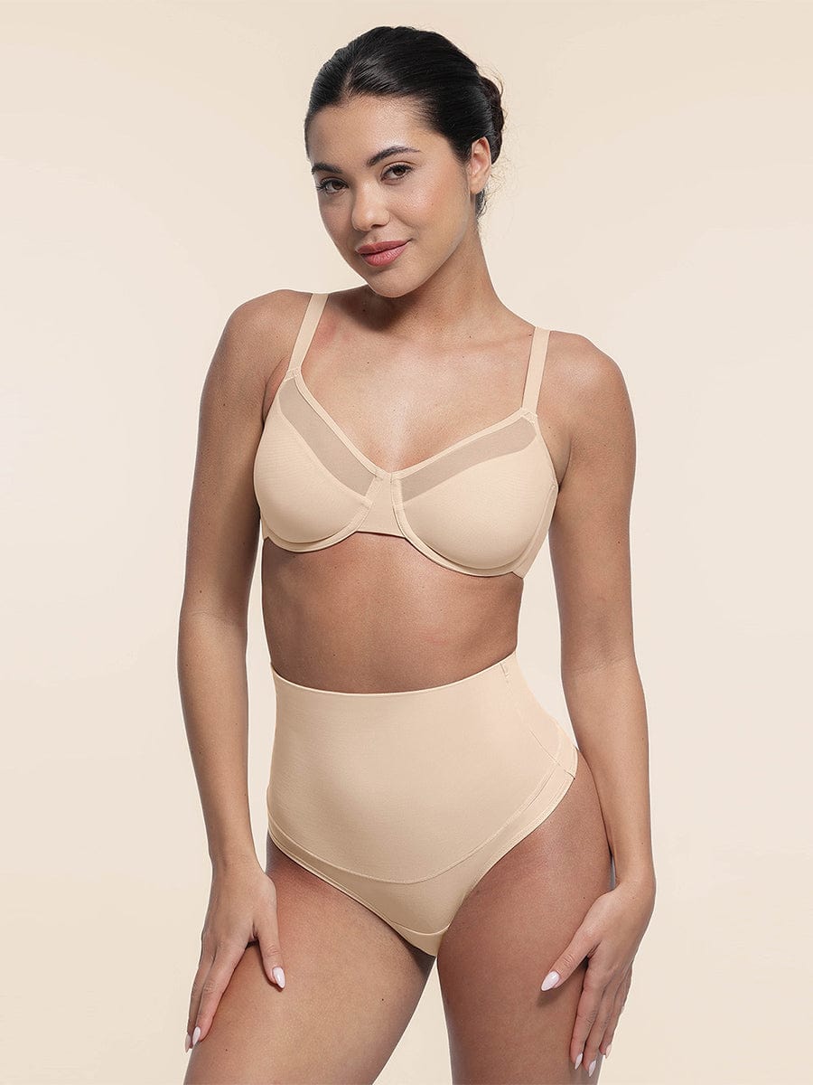 Soutien-gorge couvrant à armatures en maille extensible