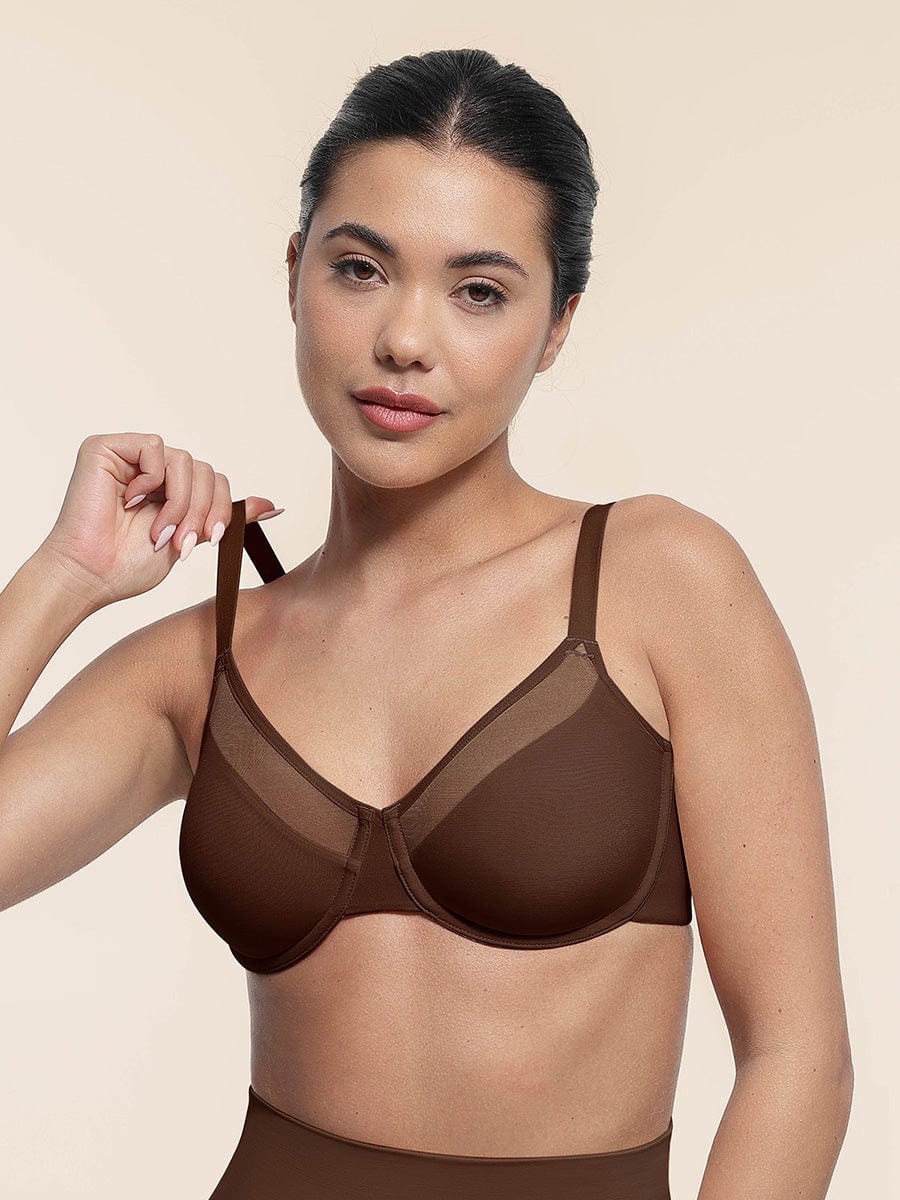 Soutien-gorge couvrant à armatures en maille extensible