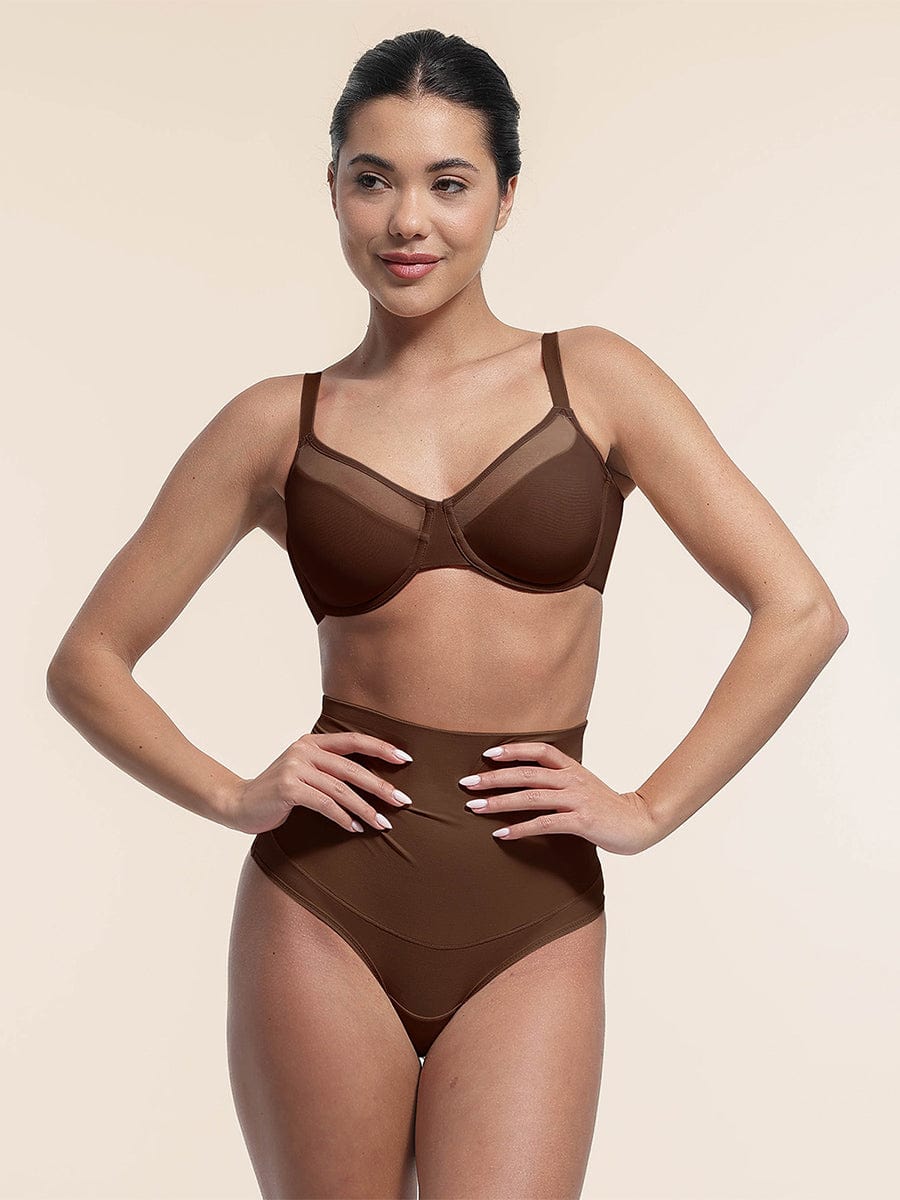 Soutien-gorge couvrant à armatures en maille extensible