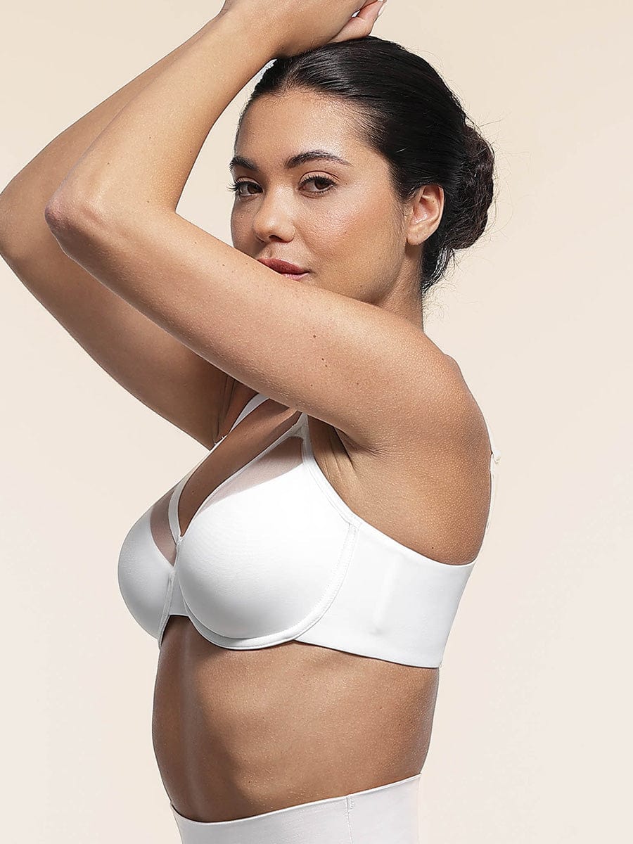 Soutien-gorge couvrant à armatures en maille extensible