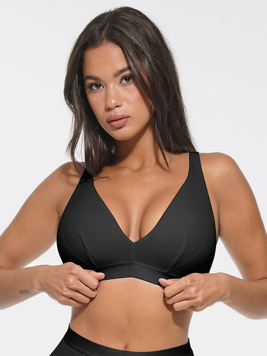 Bralette en modal côtelé à décolleté V
