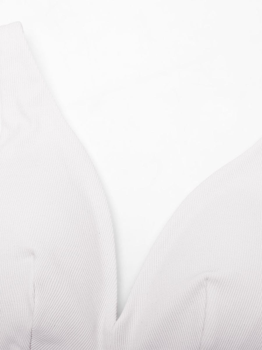 Bralette en modal côtelé à décolleté V