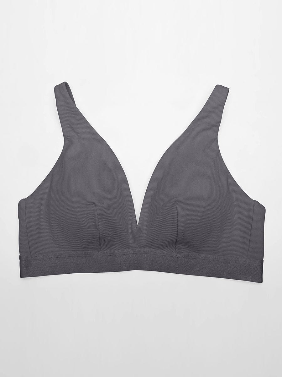 Bralette en modal côtelé à décolleté V