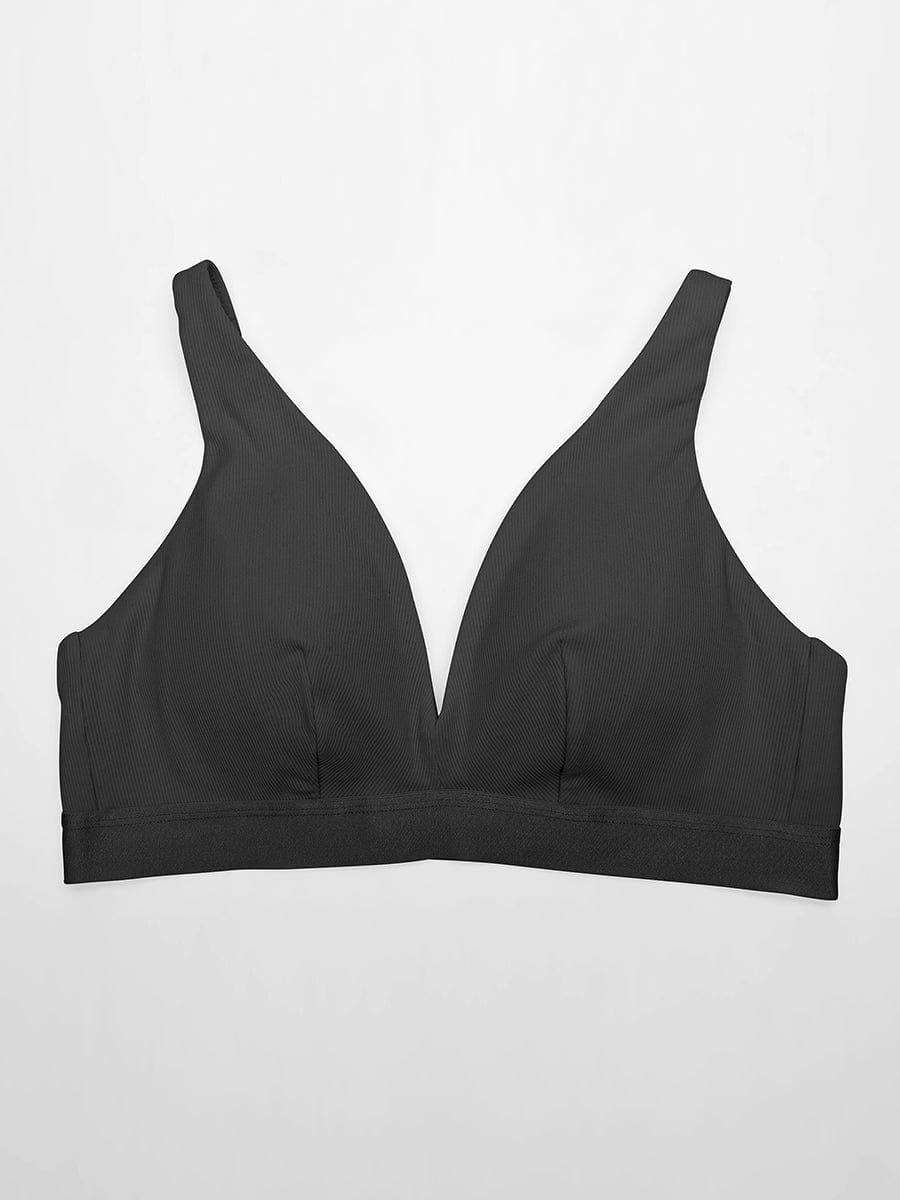 Bralette en modal côtelé à décolleté V