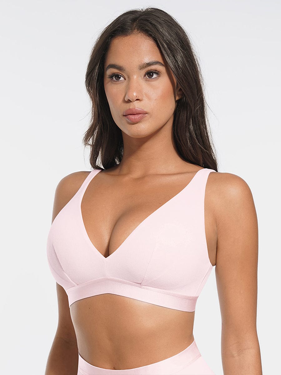 Bralette en modal côtelé à décolleté V