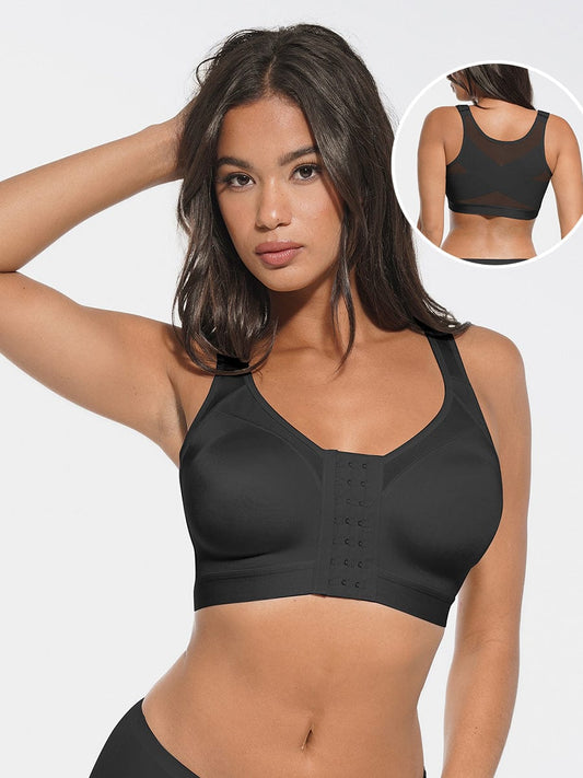 Soutien-gorge couvrant sans armatures à fermeture frontale