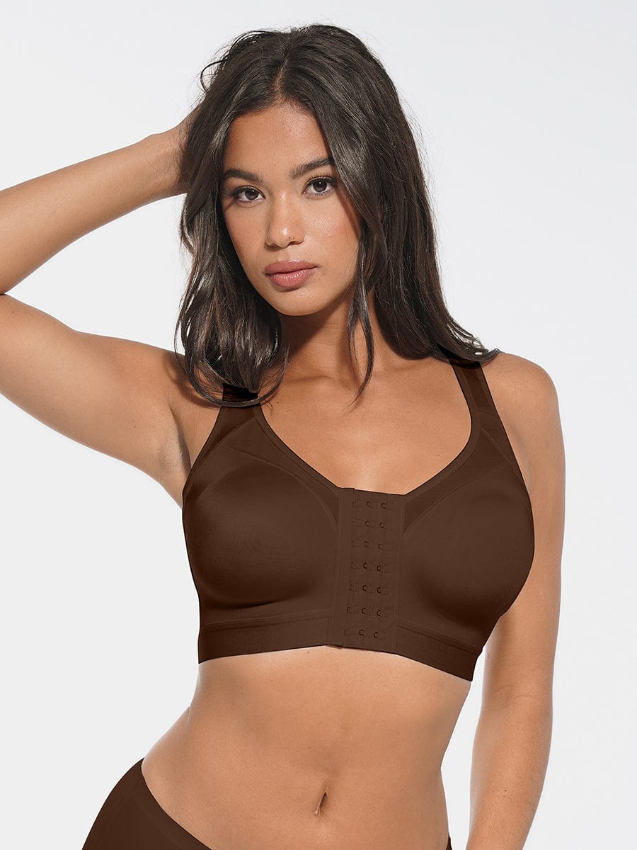 Soutien-gorge couvrant sans armatures à fermeture frontale