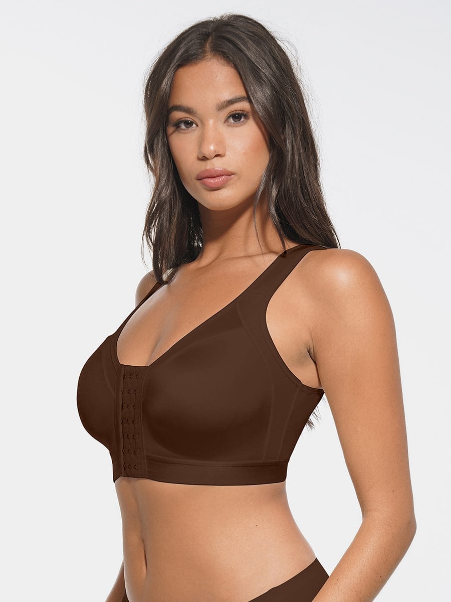 Soutien-gorge couvrant sans armatures à fermeture frontale