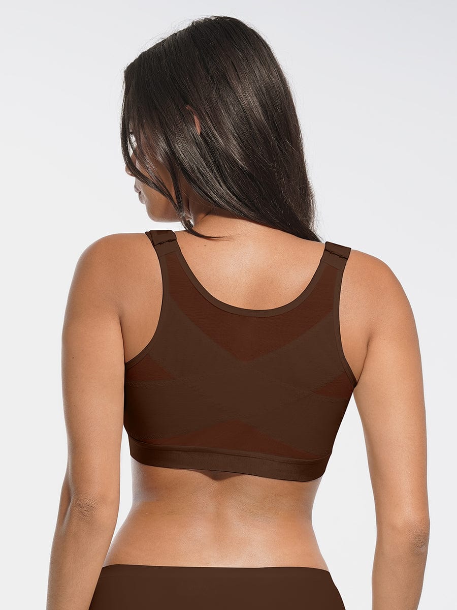 Soutien-gorge couvrant sans armatures à fermeture frontale