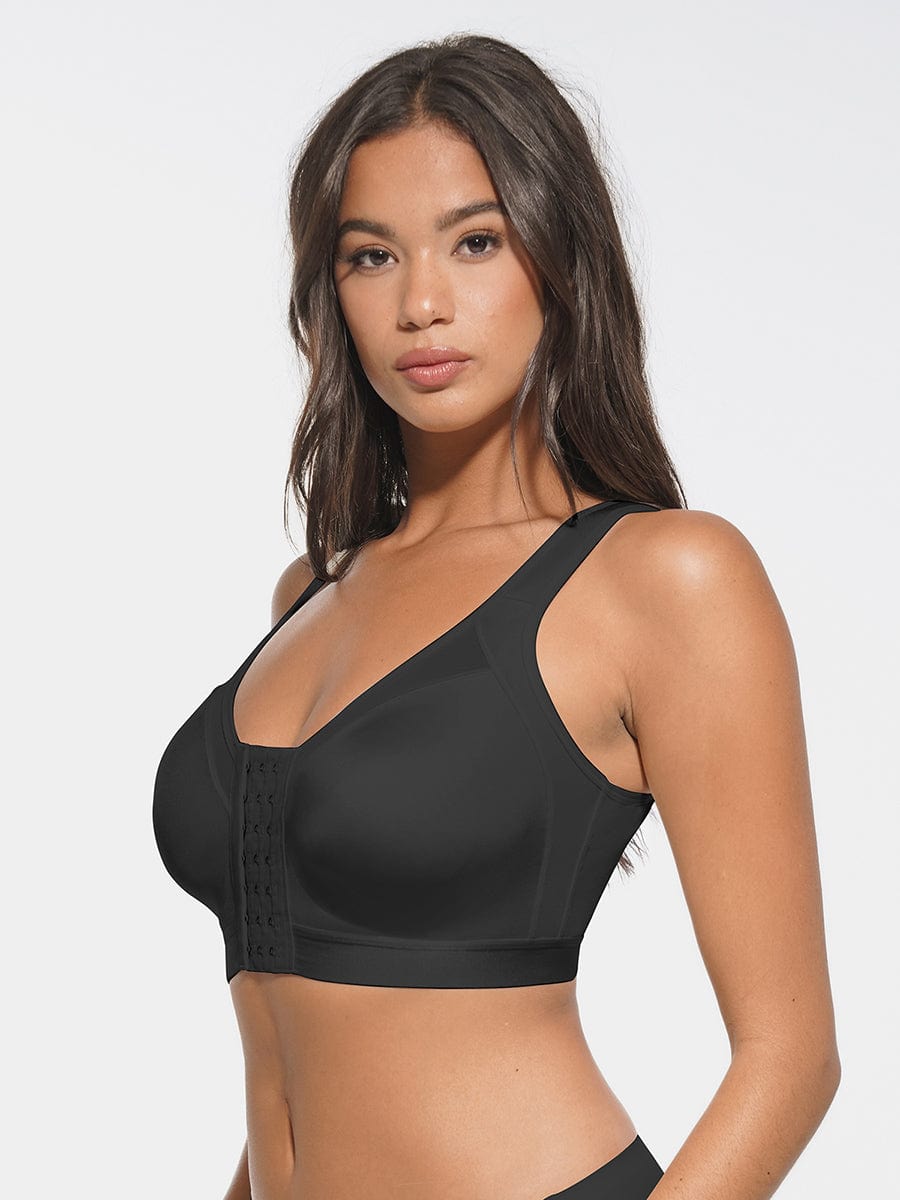 Soutien-gorge couvrant sans armatures à fermeture frontale