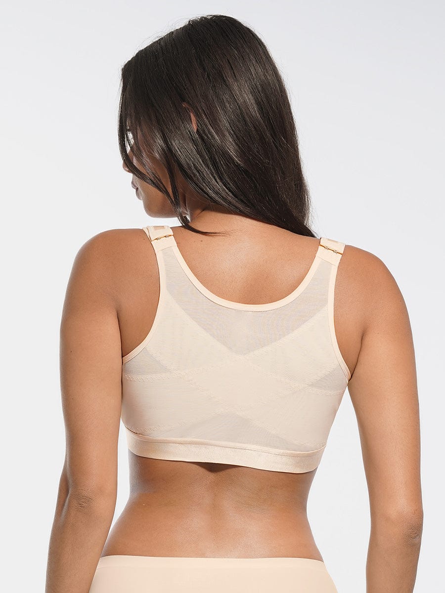 Soutien-gorge couvrant sans armatures à fermeture frontale