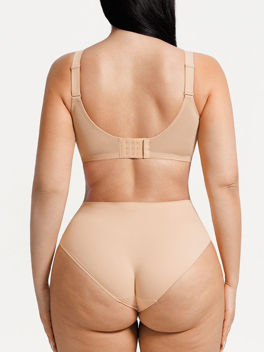 Soutien-gorge minimiseur couvrant en dentelle et maille