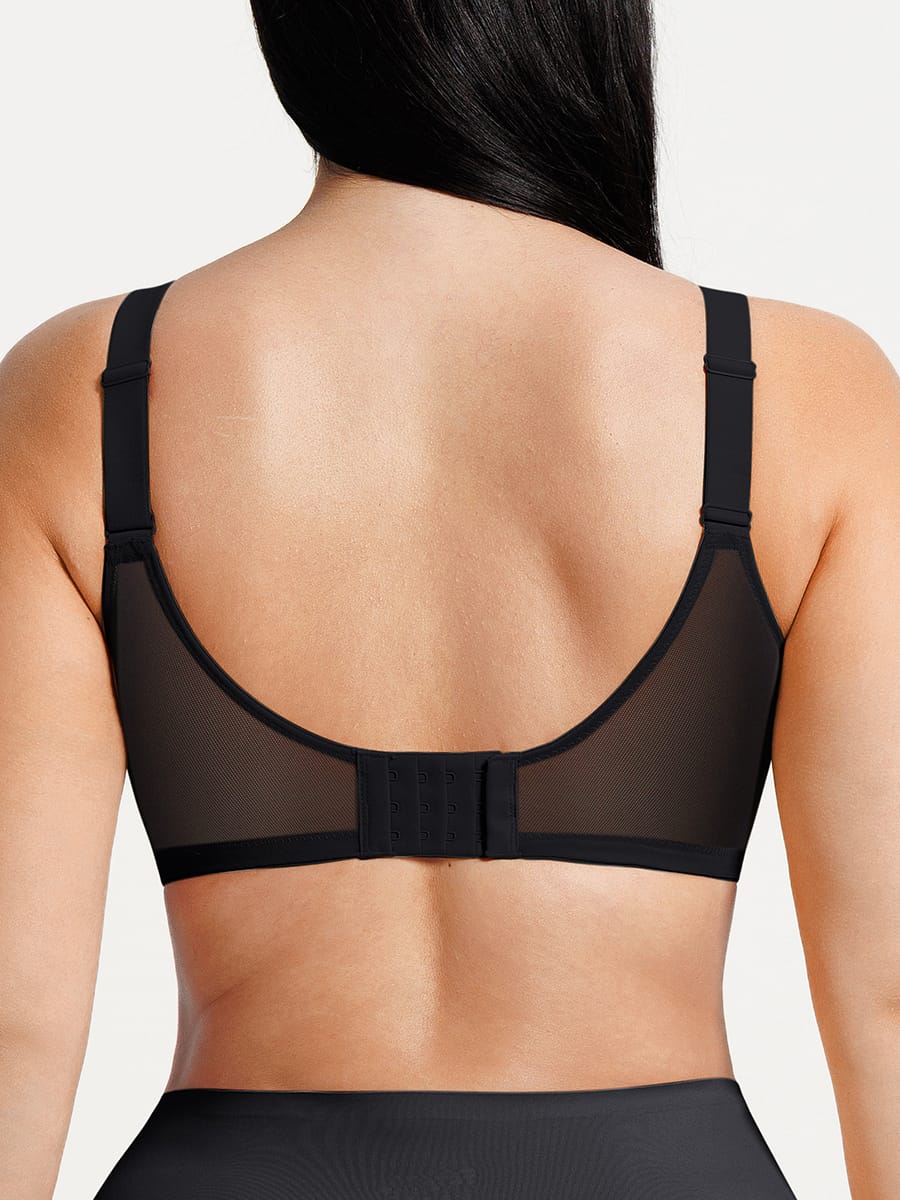 Soutien-gorge minimiseur couvrant en dentelle et maille