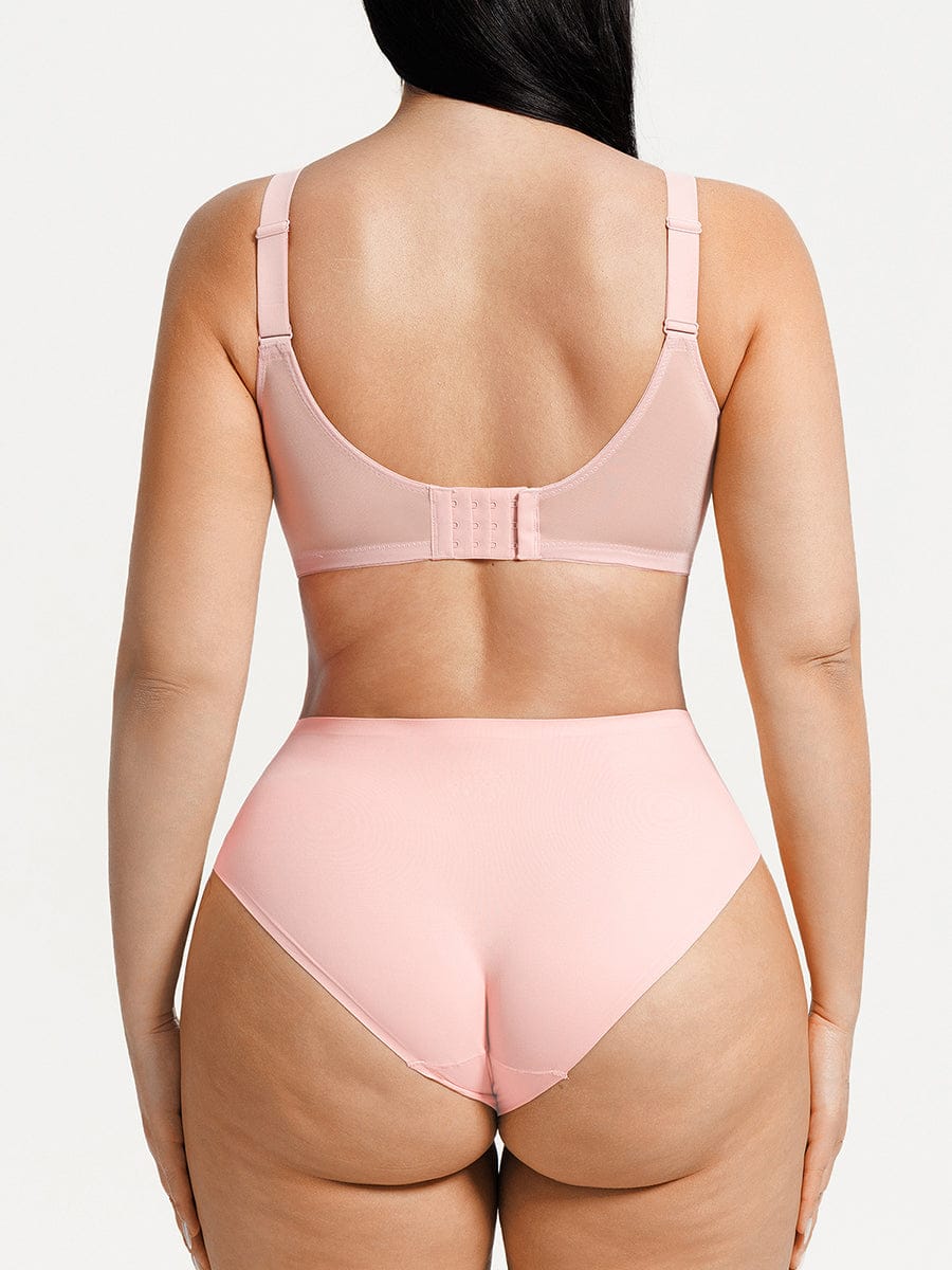 Soutien-gorge minimiseur couvrant en dentelle et maille
