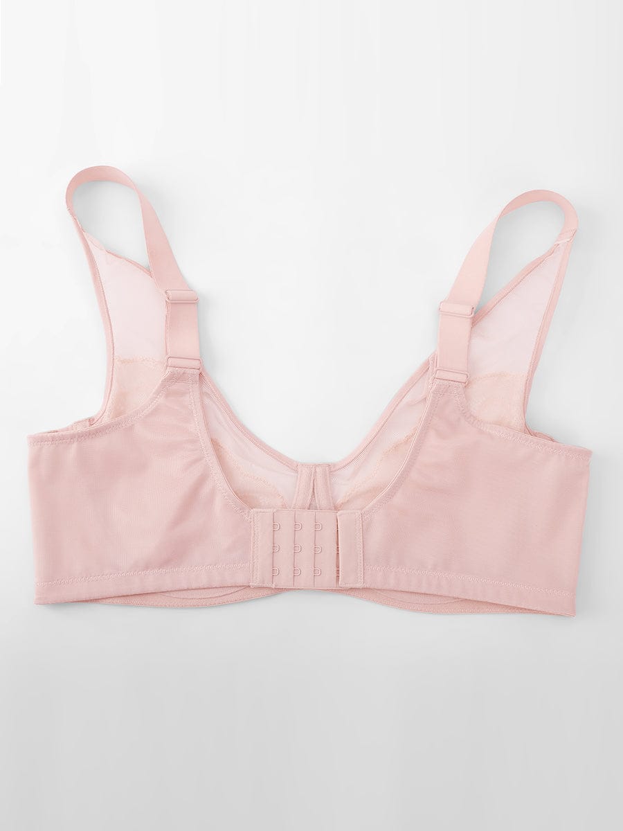 Soutien-gorge minimiseur couvrant en dentelle et maille