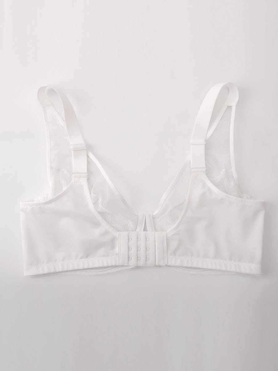 Soutien-gorge minimiseur couvrant en dentelle et maille