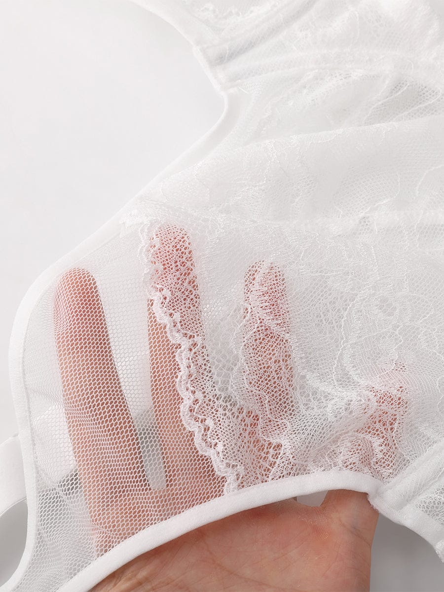 Soutien-gorge minimiseur couvrant en dentelle et maille