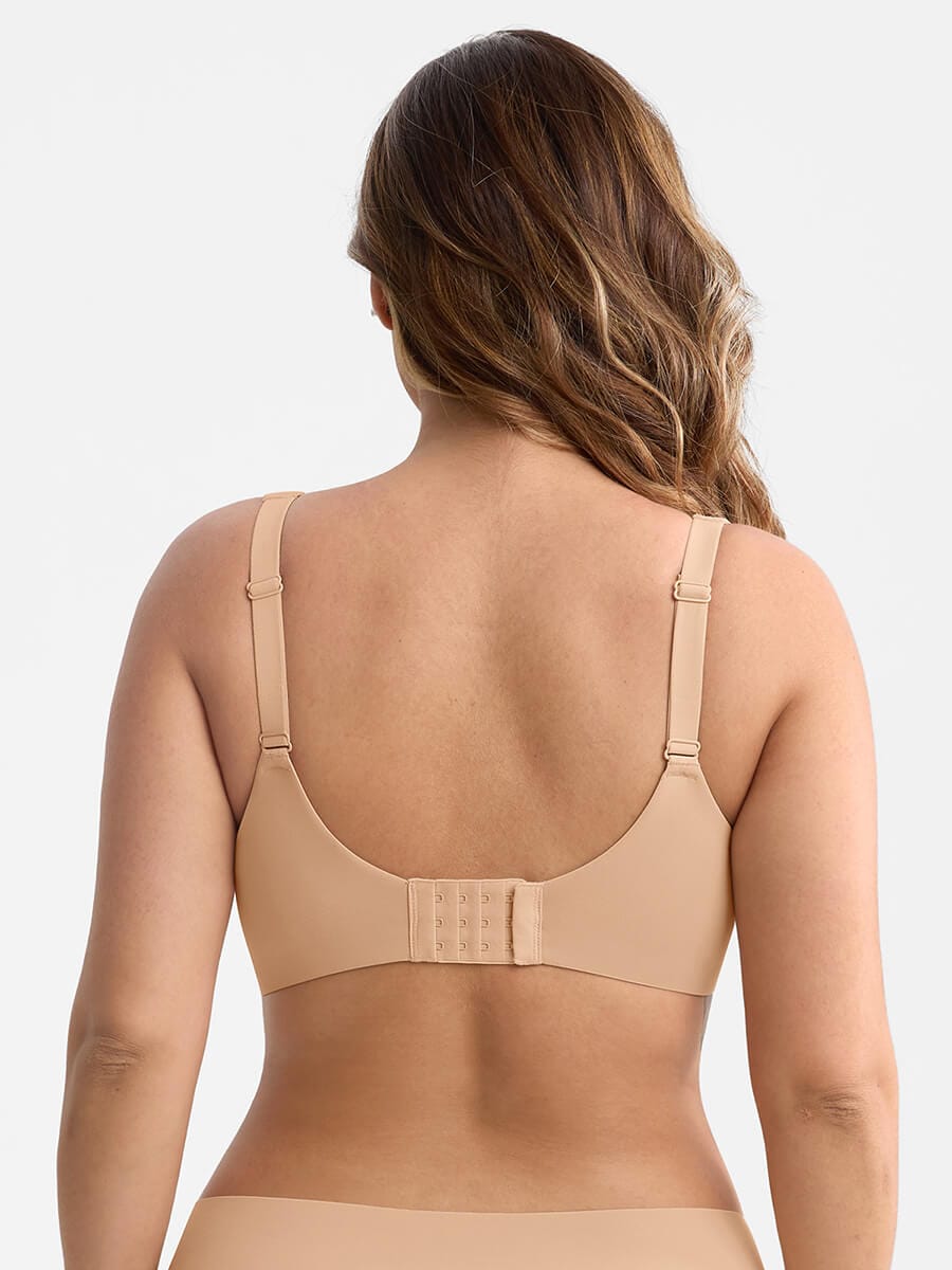 Soutien-gorge minimiseur à armatures et décolleté en maille