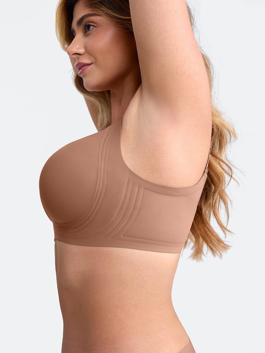 Soutien-gorge plongeant sans armatures à maintien gel