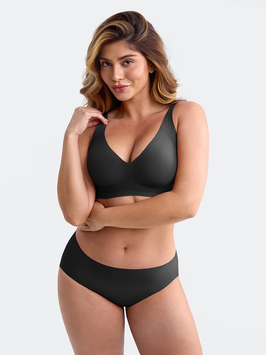 Soutien-gorge plongeant sans armatures à maintien gel