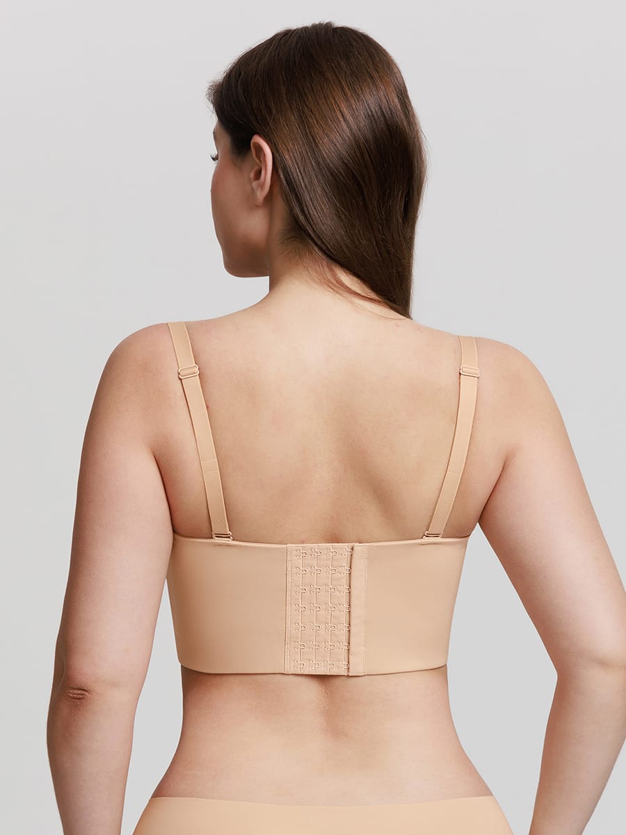 Strapless Underwire Demi Bra with Wide Back
