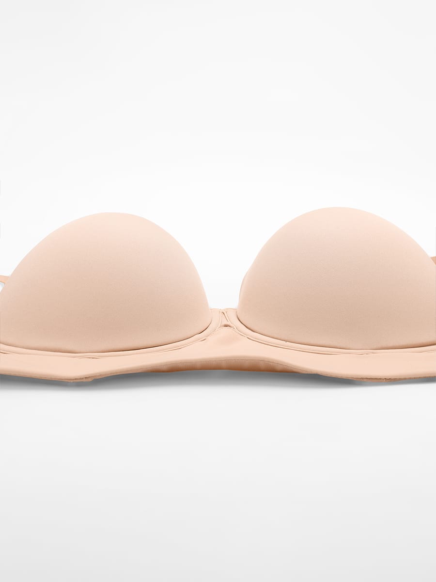 Strapless Underwire Demi Bra with Wide Back