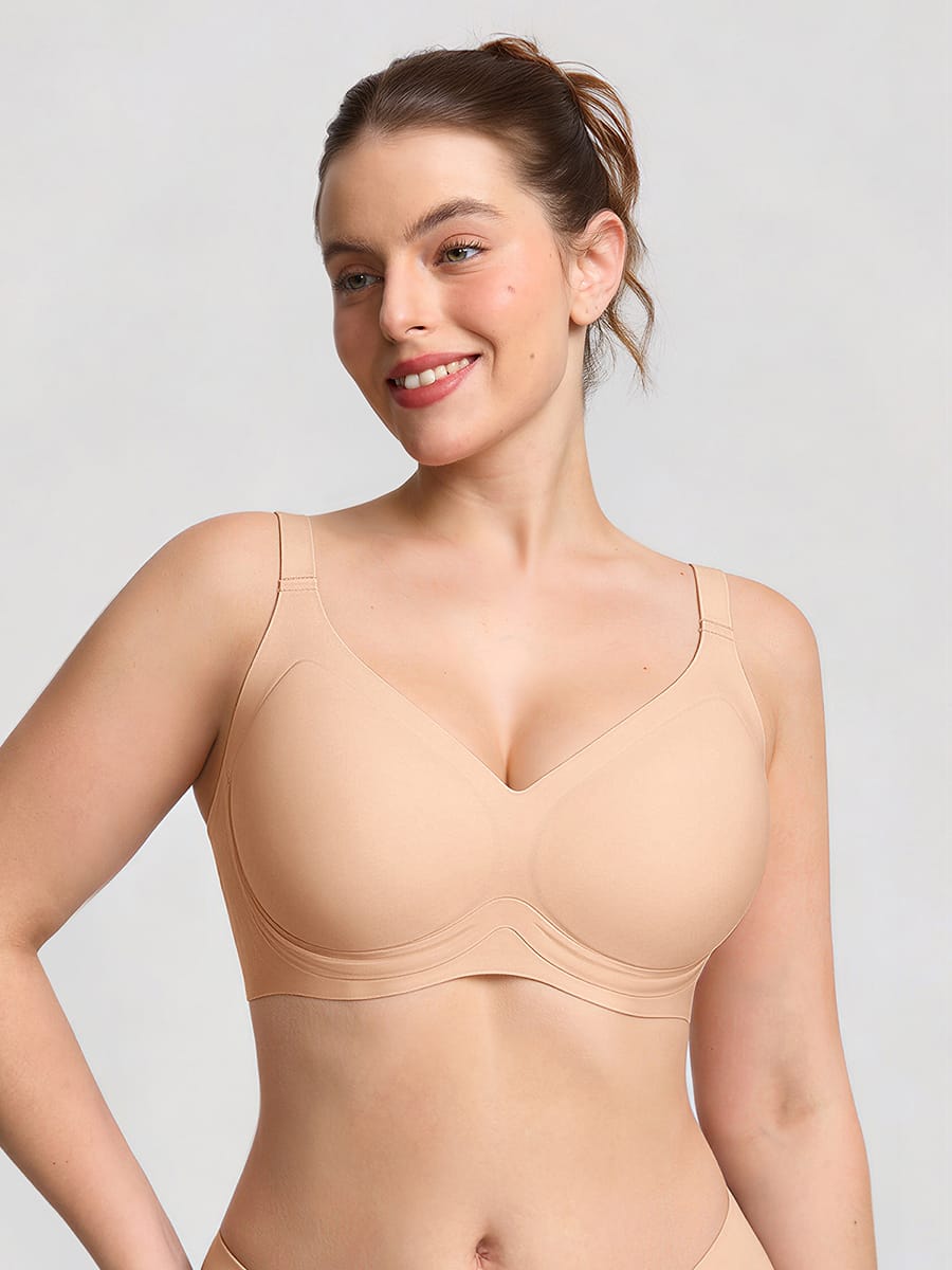 Soutien-gorge sans armatures à maintien gel pour poitrine généreuse