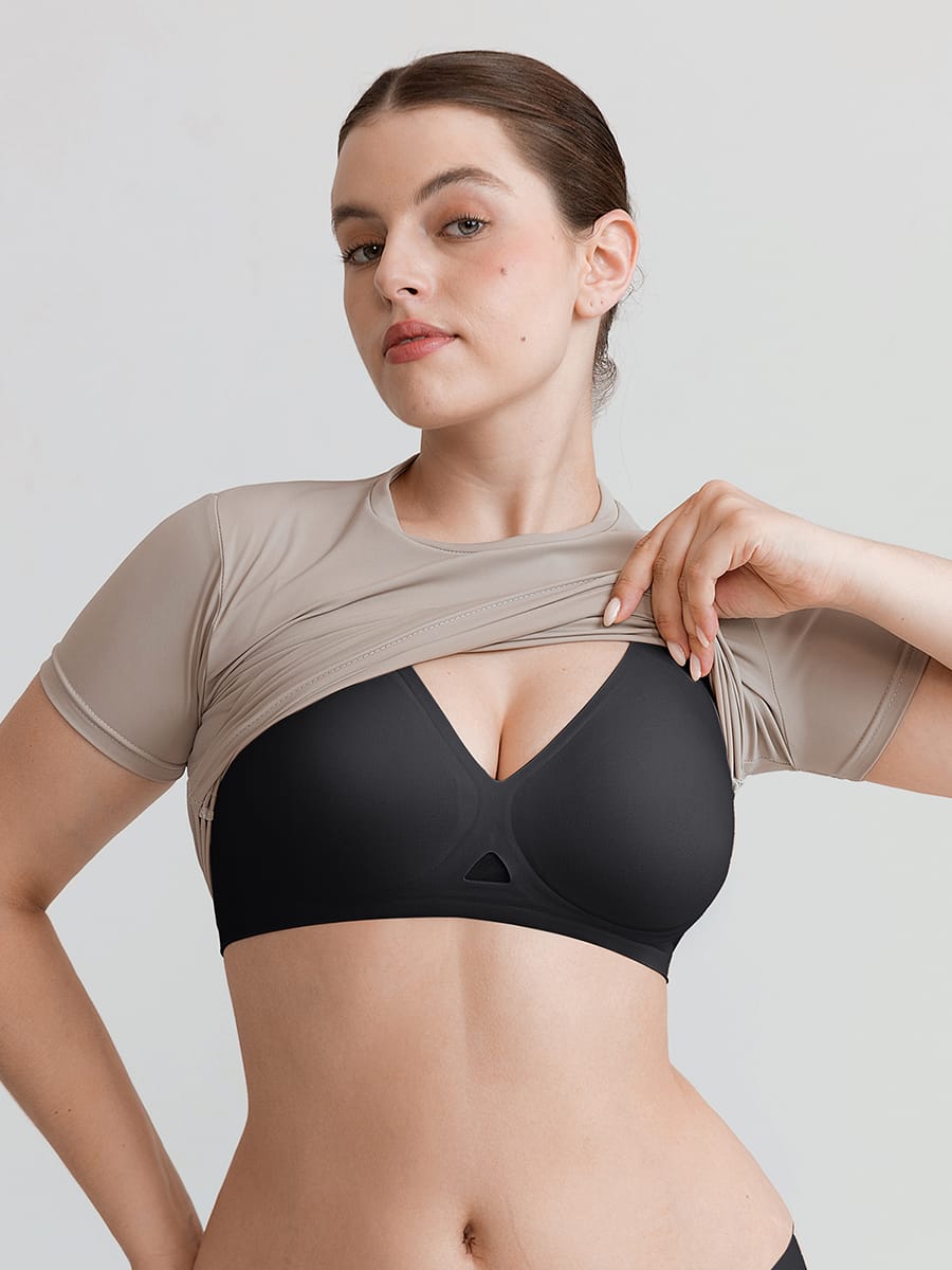 Soutien-gorge sans armatures à découpe centrale et maintien gel