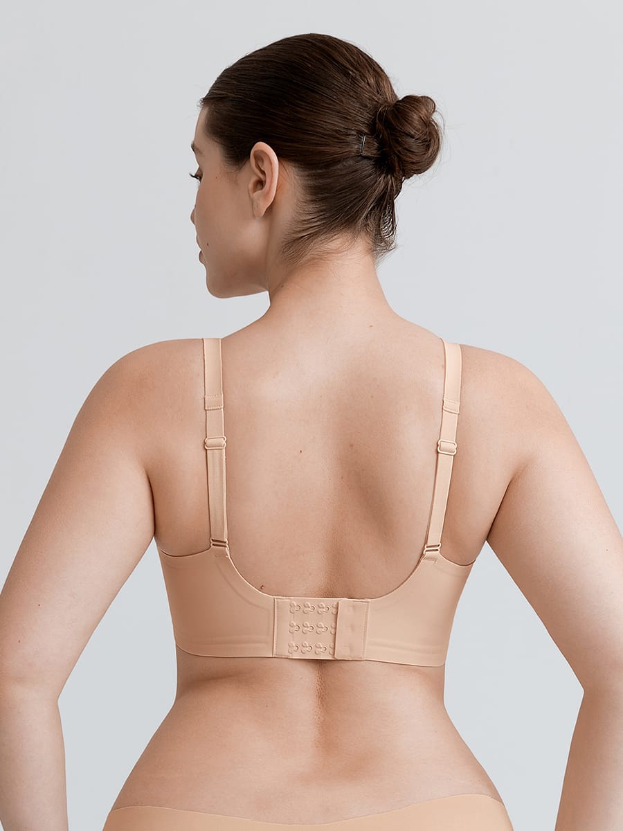 Soutien-gorge sans armatures à découpe centrale et maintien gel