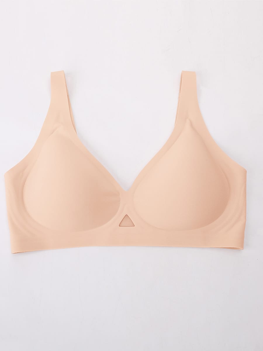 Soutien-gorge sans armatures à découpe centrale et maintien gel