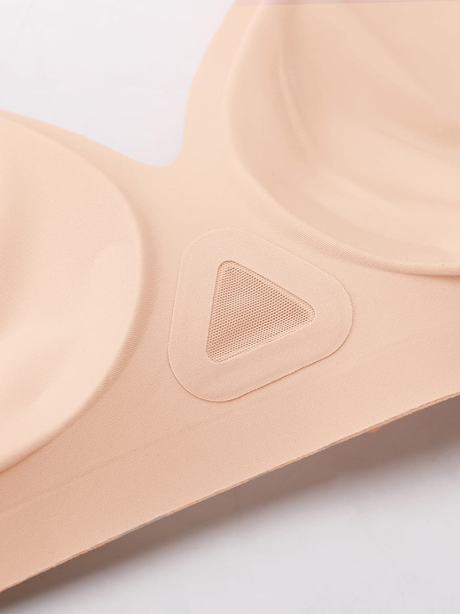 Soutien-gorge sans armatures à découpe centrale et maintien gel
