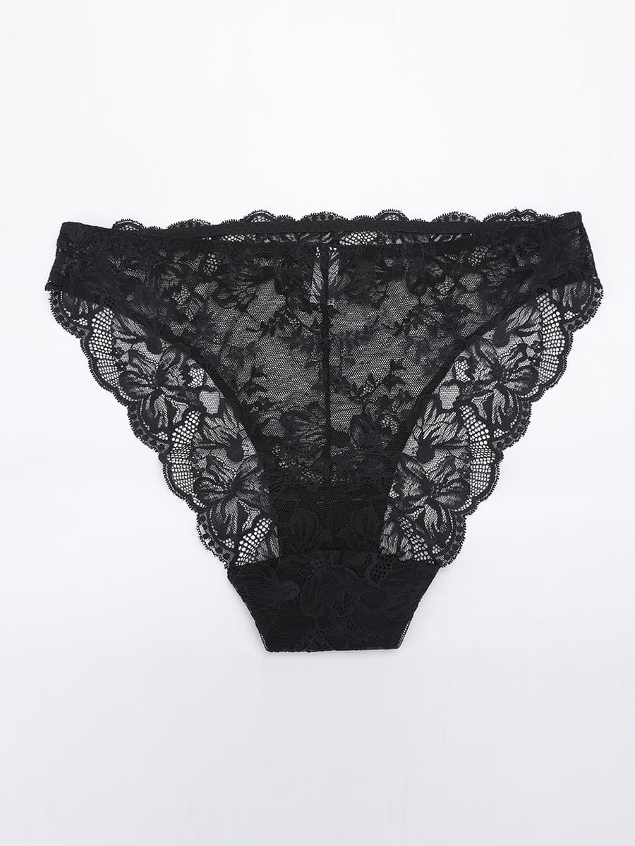 Low-Rise Floral Lace Briefs