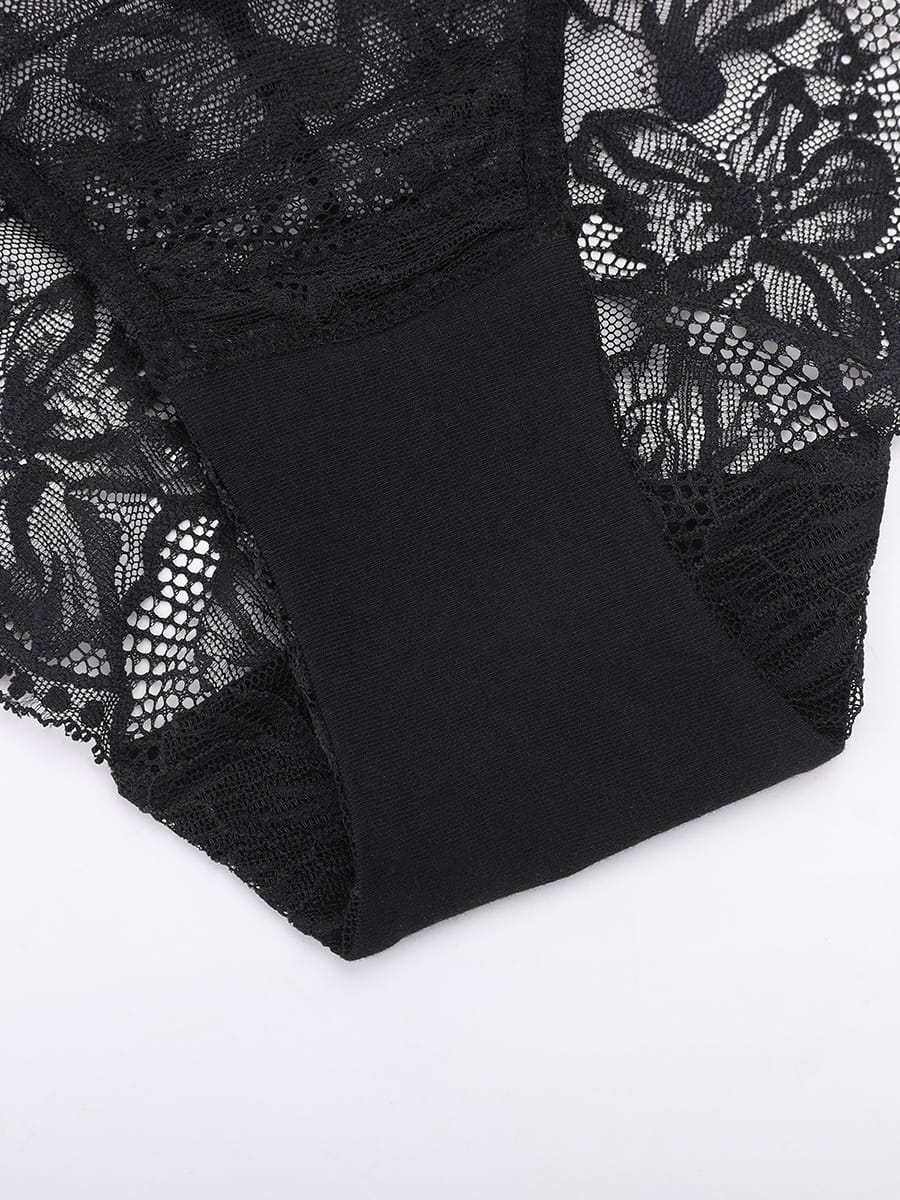 Low-Rise Floral Lace Briefs