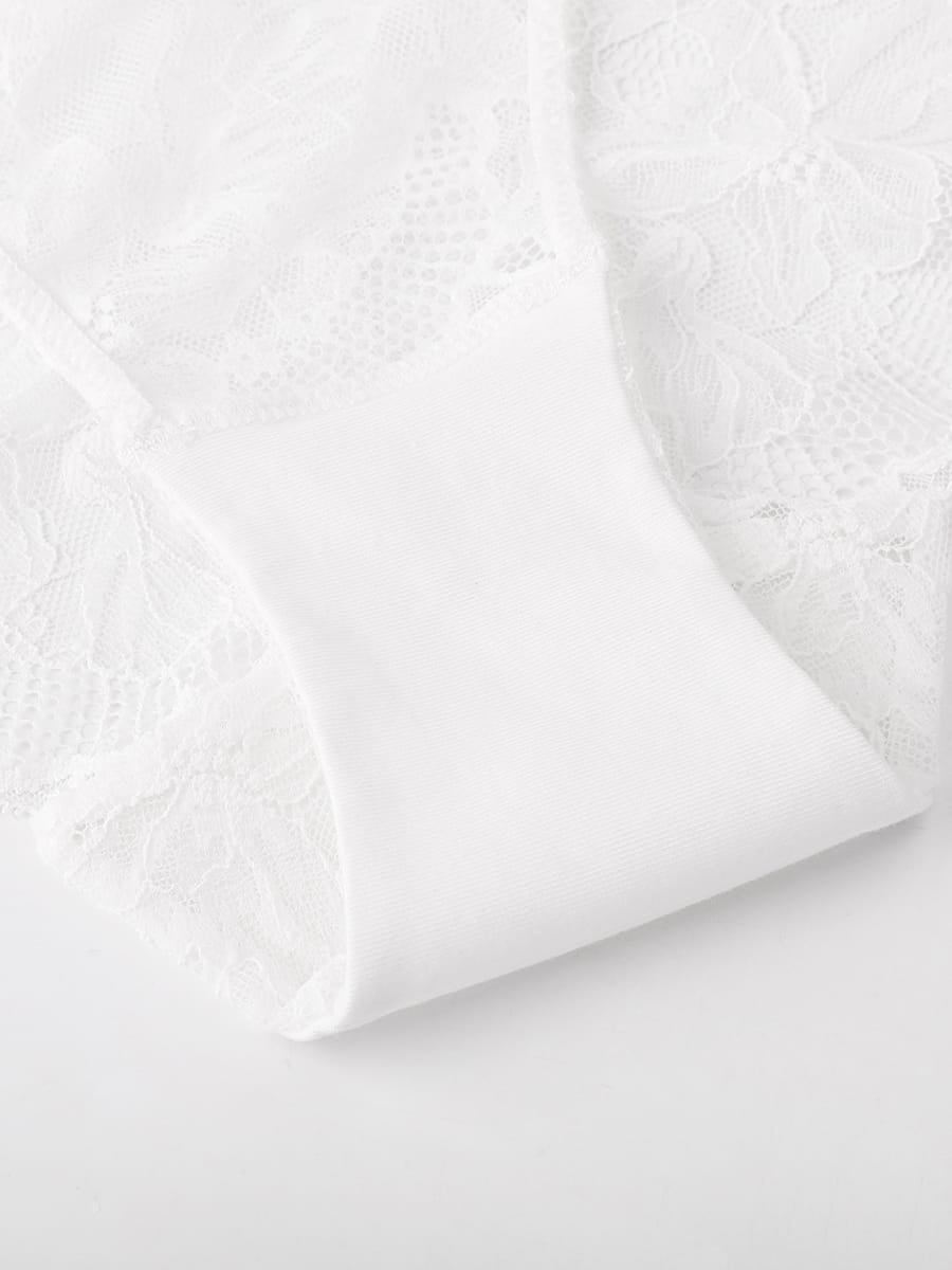 Low-Rise Floral Lace Briefs