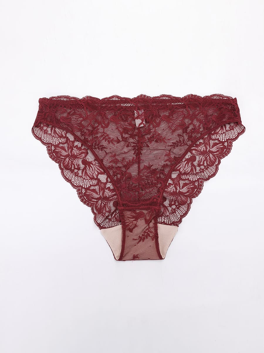 Low-Rise Floral Lace Briefs