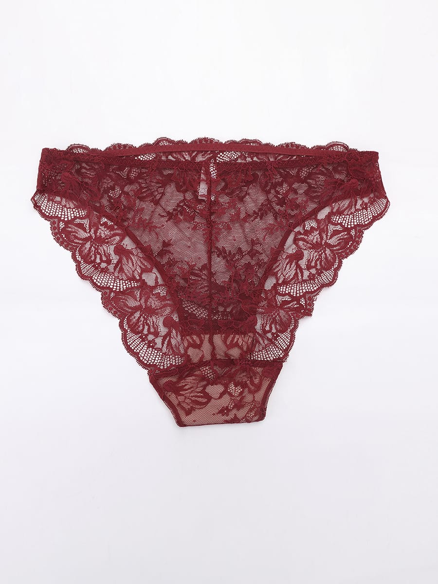 Low-Rise Floral Lace Briefs
