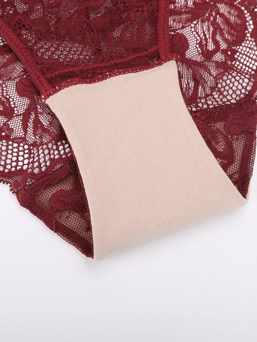 Low-Rise Floral Lace Briefs