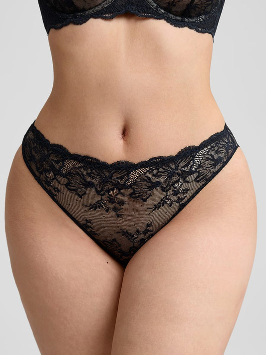 Low-Rise Floral Lace Briefs
