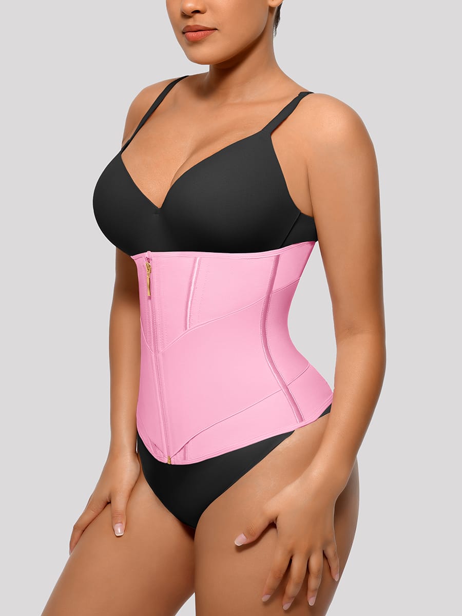 Front-Zip Waist Trainer Vest with 11 Boning Strips