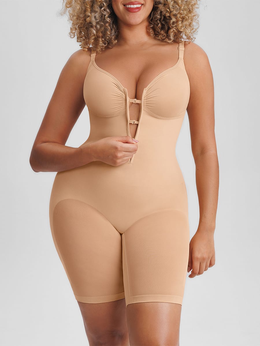 Invisible-Zip Seamless Shaping Bodysuit