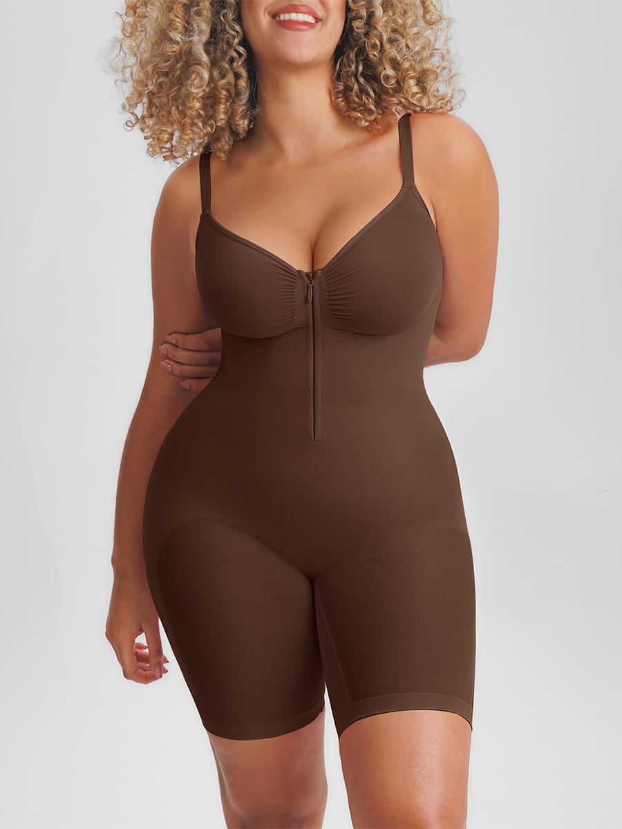 Invisible-Zip Seamless Shaping Bodysuit