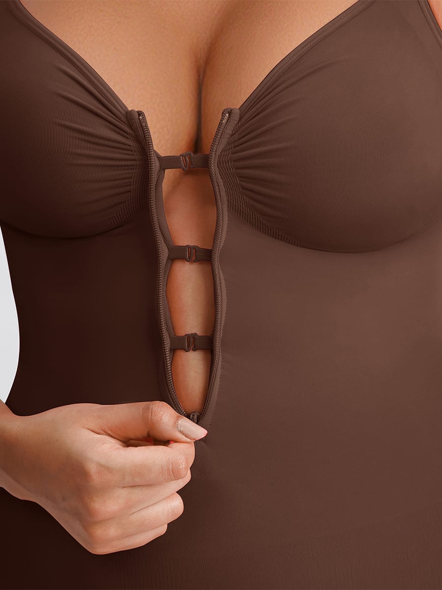 Invisible-Zip Seamless Shaping Bodysuit