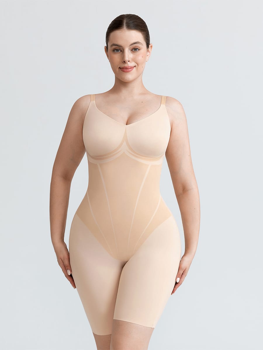 Liquid LYCRA™ V-Neck Shaping Boyshort Bodysuit