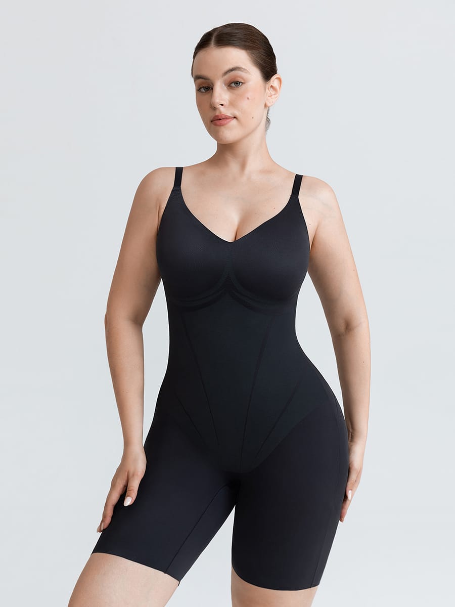 Liquid LYCRA™ V-Neck Shaping Boyshort Bodysuit