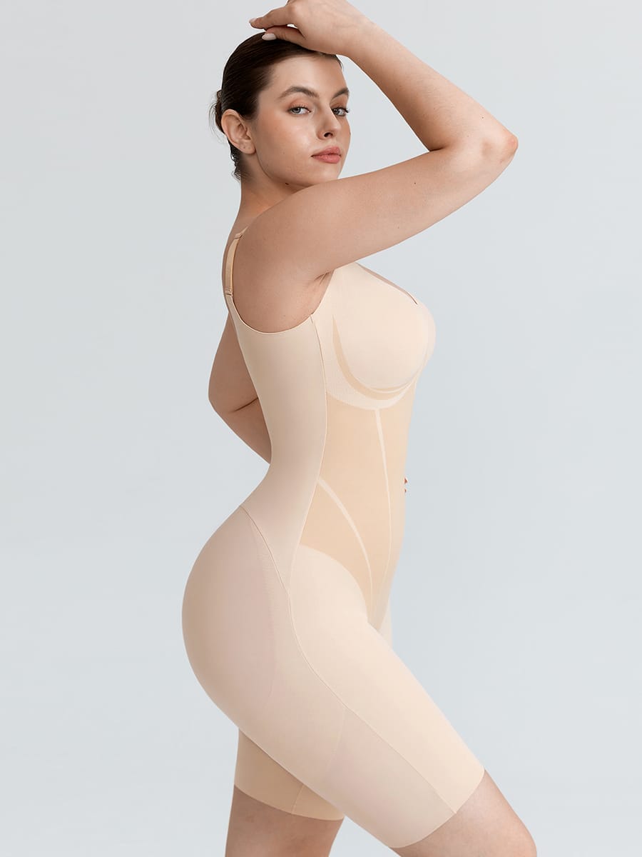 Liquid LYCRA™ V-Neck Shaping Boyshort Bodysuit