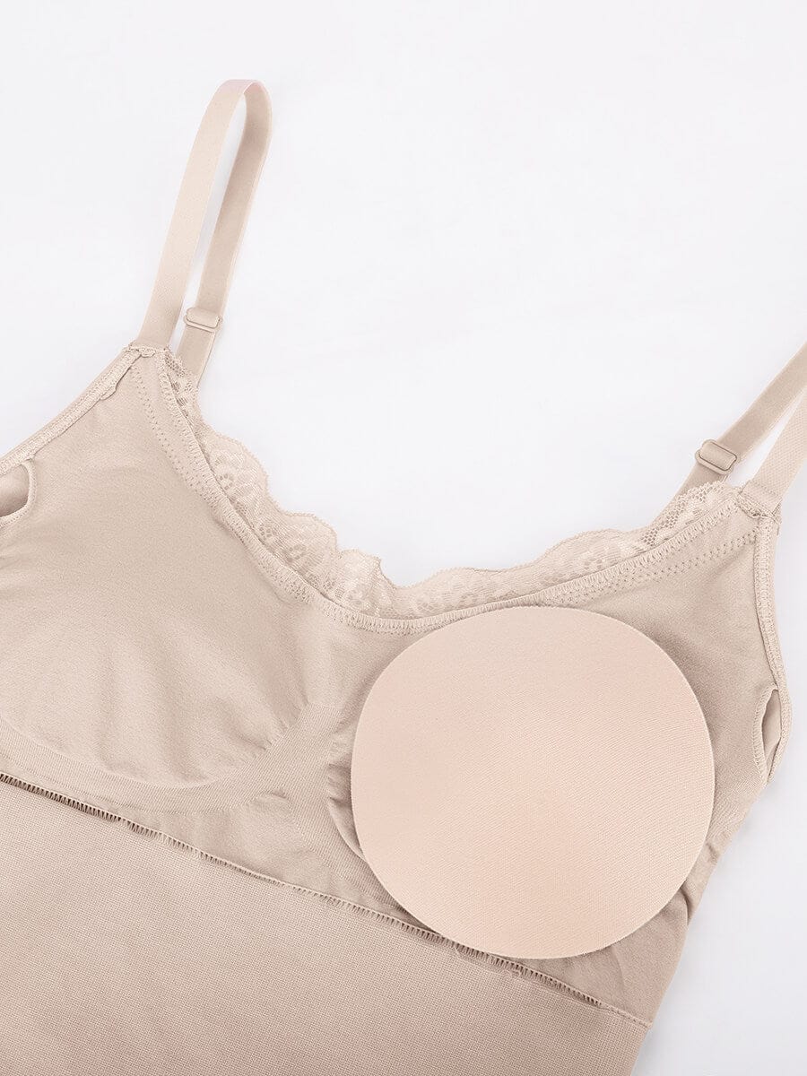 Seamless Lace Cami Thong Shaping Bodysuit