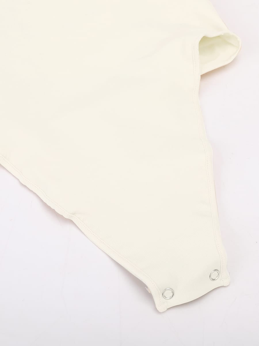 Seamless V-Neck Thong Bodysuit with Ruched Bust
