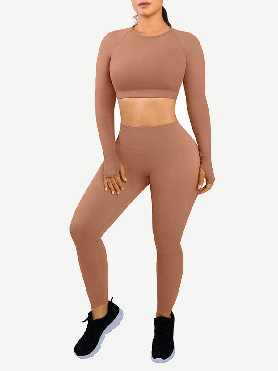 YD220014 — Seamless Sports Shaping Jumpsuit with Thumbholes